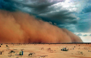 What causes a sandstorm?