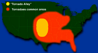 Tornado Alley Map For Kids